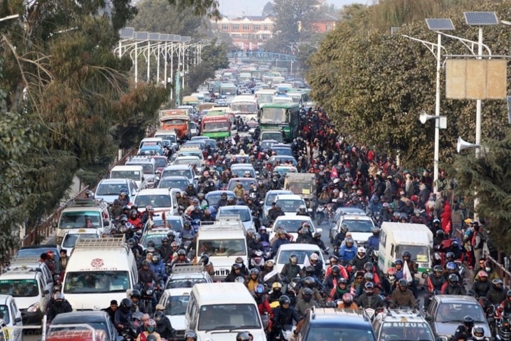 Traffic Jam in Nepal