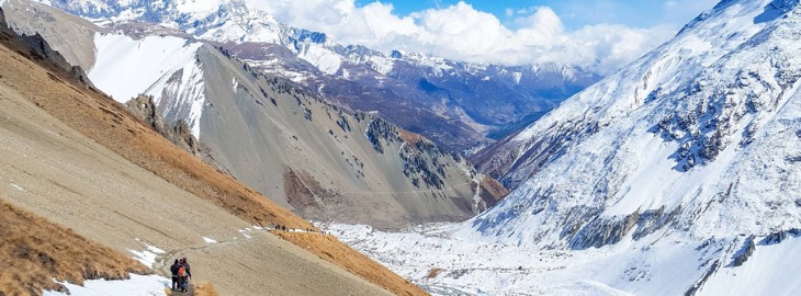 View from Thorangla Pass Annapurna Circuit Trek