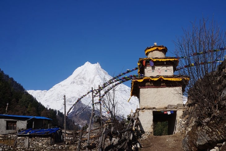 View of Mt. Manaslu from Lho