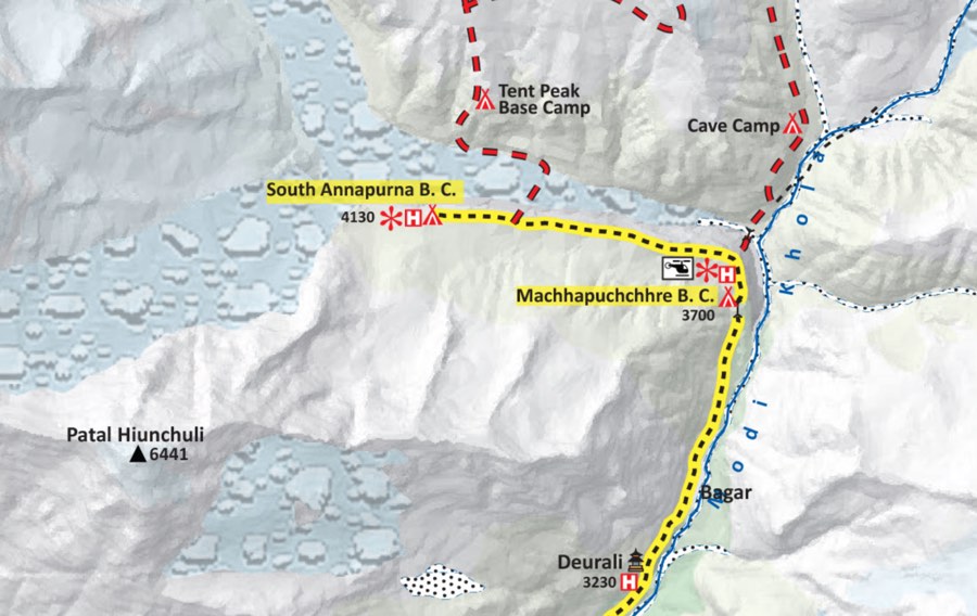 Annapurna base camp trek map