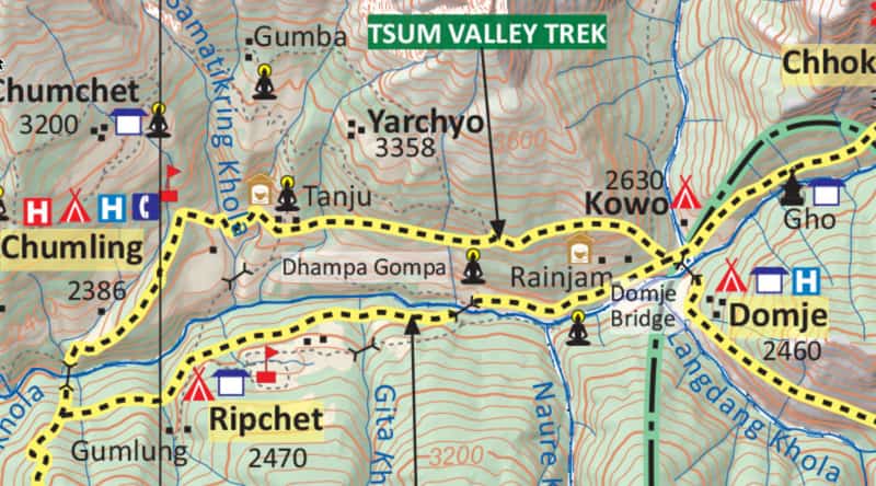 Tum valley trek map