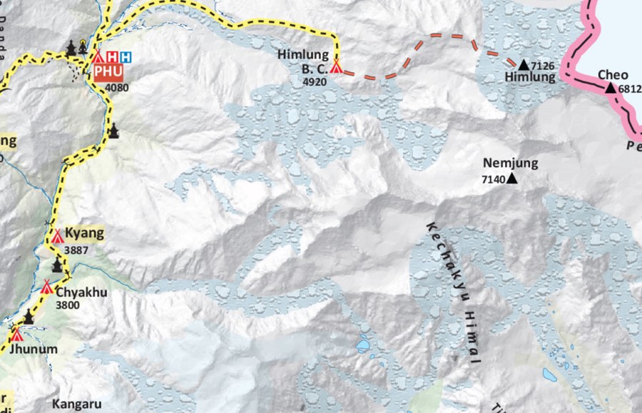 himlung expedition map