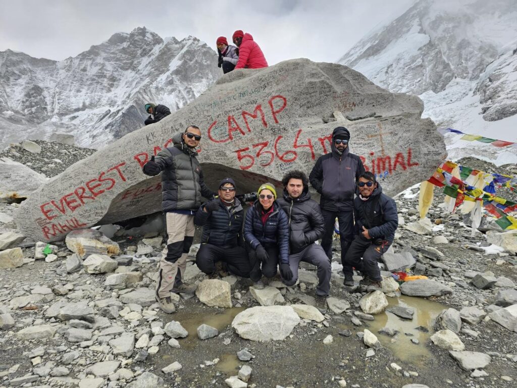 Posting next to the iconic Everest Base Camp trek
