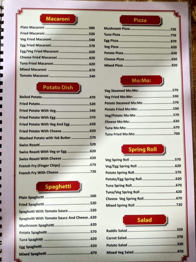 food available in manaslu nepal