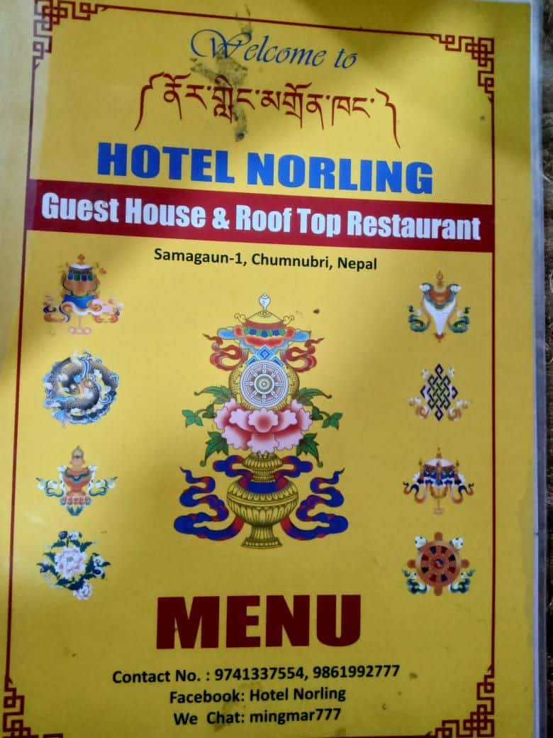 manaslu food menu