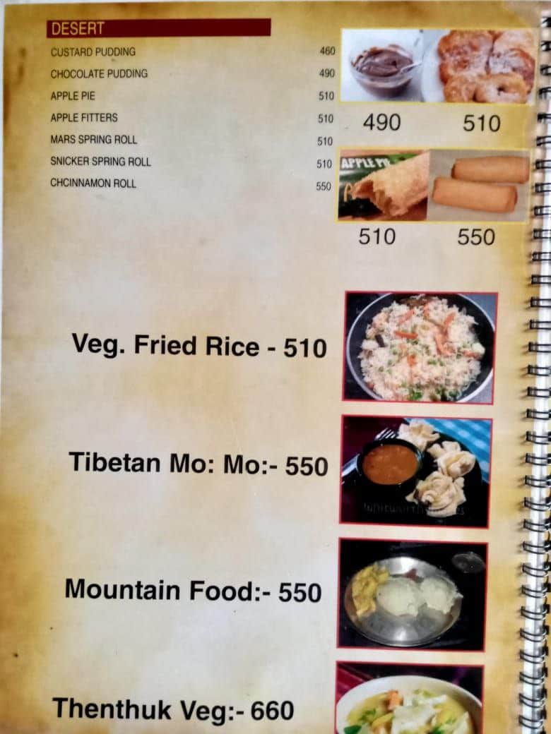 manaslu trek food menu