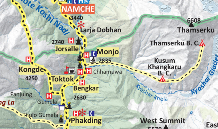 heli return trek map