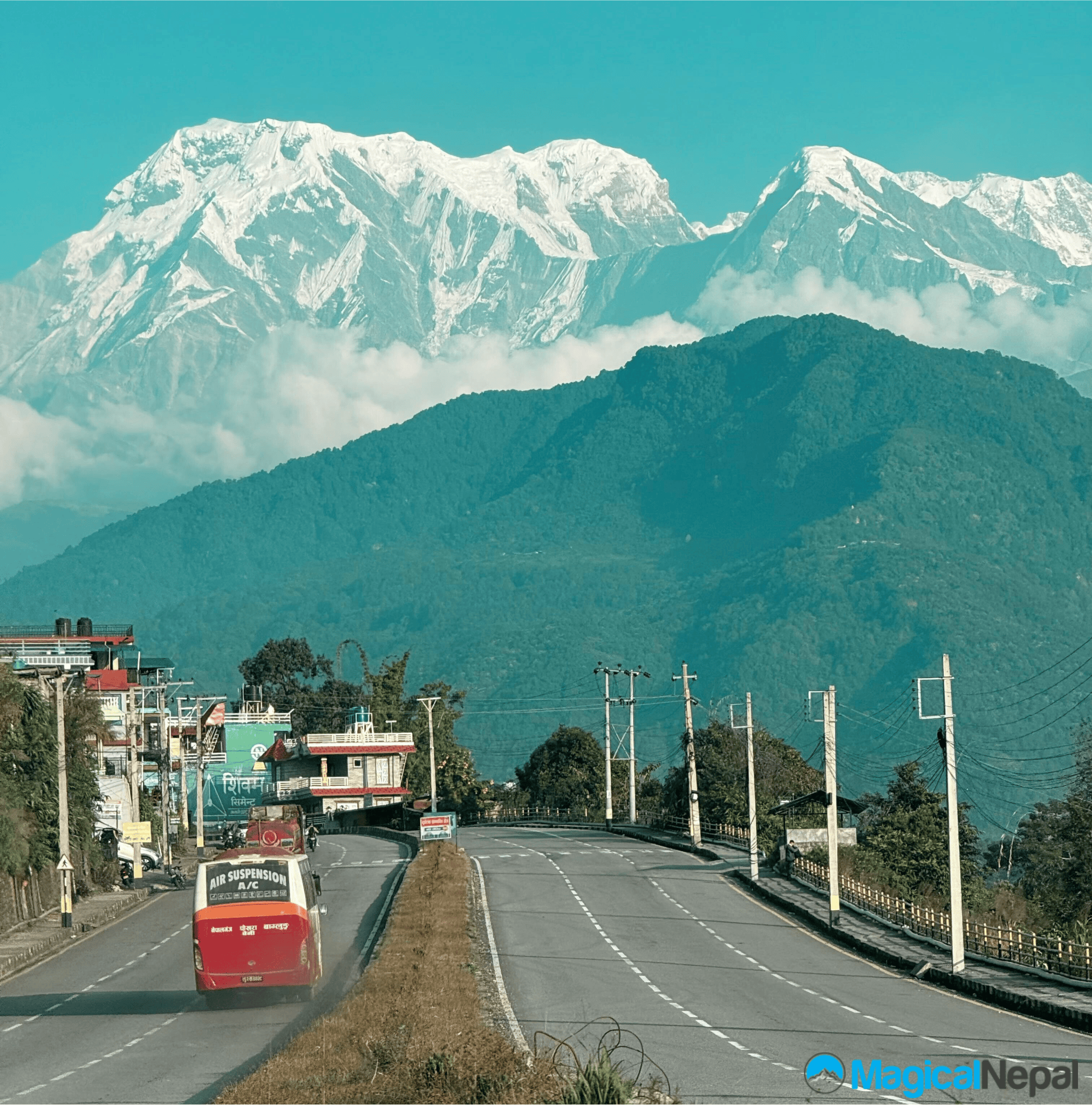 pokhara road during Annapurna circuit trek