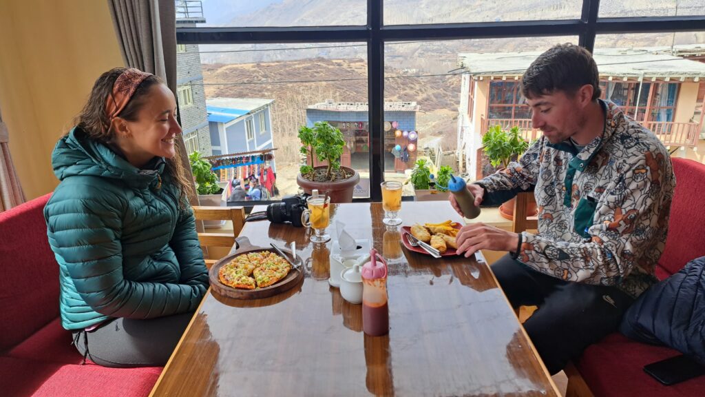 Lunch at Muktinath during Annapurna circuit trek