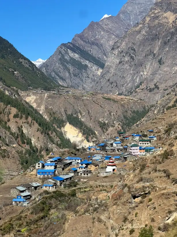 Macha Khola village on the Manaslu Circuit Trek